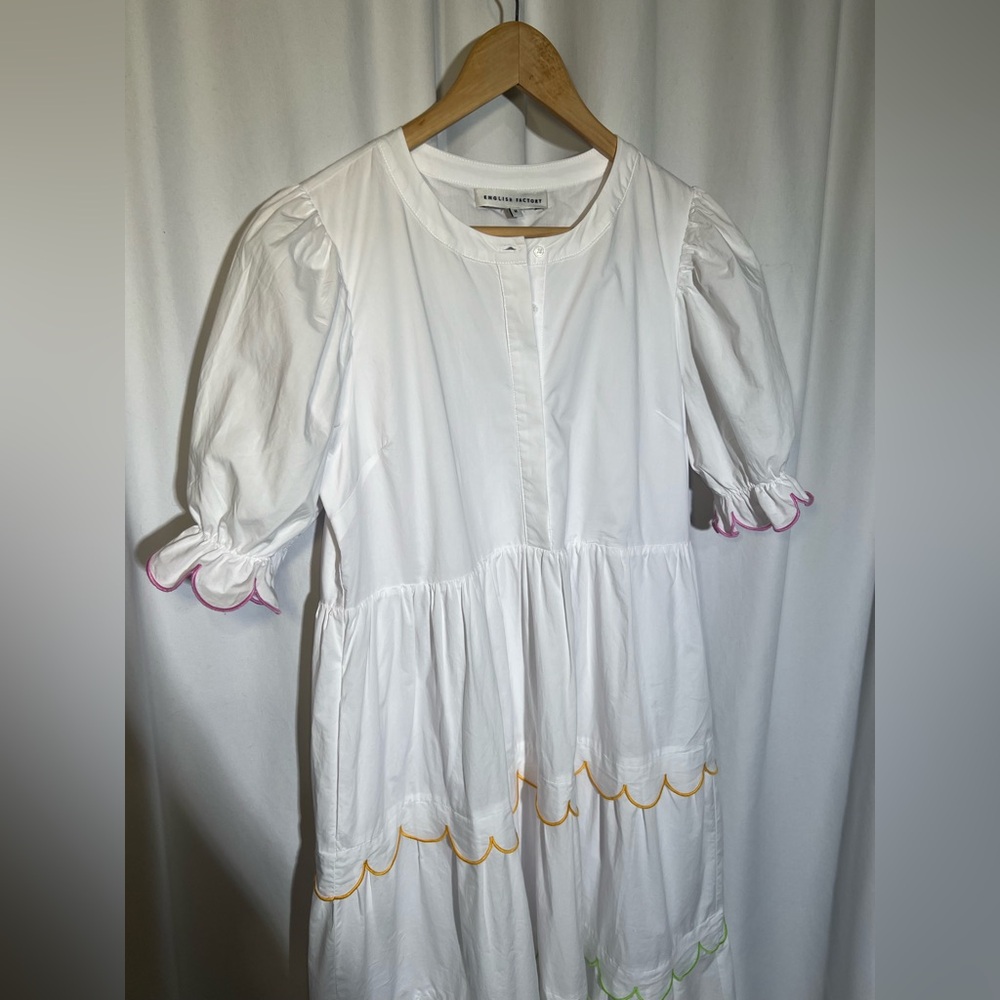 English Factory SCALLOPED EDGE MIDI DRESS | M - Picture 11 of 13